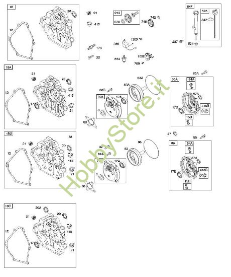 E - Coperchio carter motore, ingranaggio riduttore, lubrificazione B&S - 12 €¦ 126392-0274-B8 brand Stihl